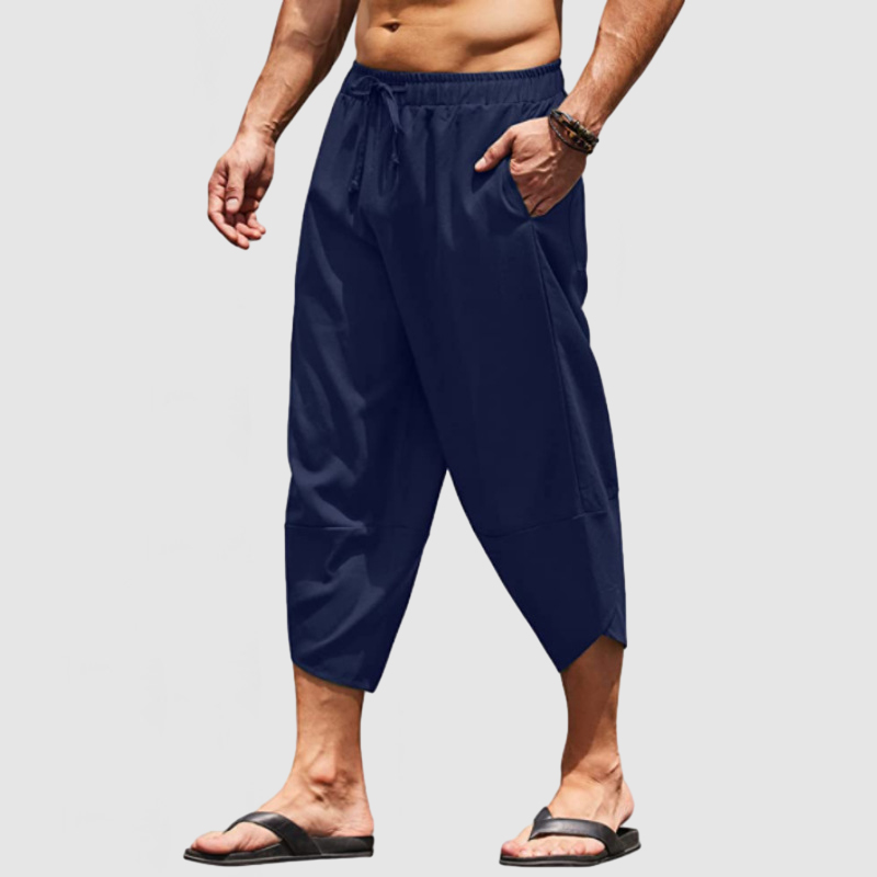 Men's Vacation Style 7-Point Cotton Linen Beach Pants-Comfort & Reliable