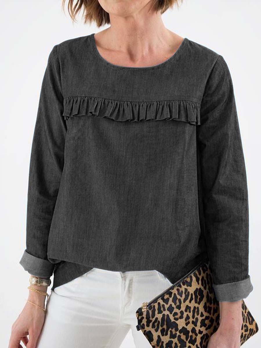 New Arrivals🔥 Women's Round Neck Denim Top