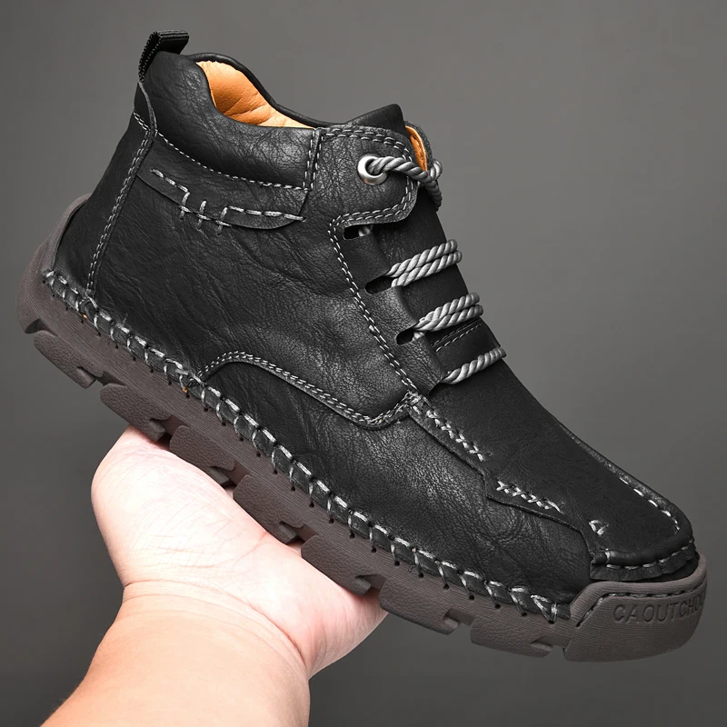 (🔥CLEARANCE SALE - 70% OFF)Men's Hand-Sewn Wear-Resistant Waterproof Cowhide Shoes-Comfort & Reliable
