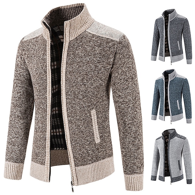 Men's Stand Collar Zipper Cashmere Jacket-Comfort & Reliable