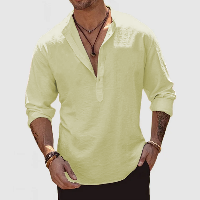 Men's Casual Everyday Cotton Linen Shirt-Comfort & Reliable