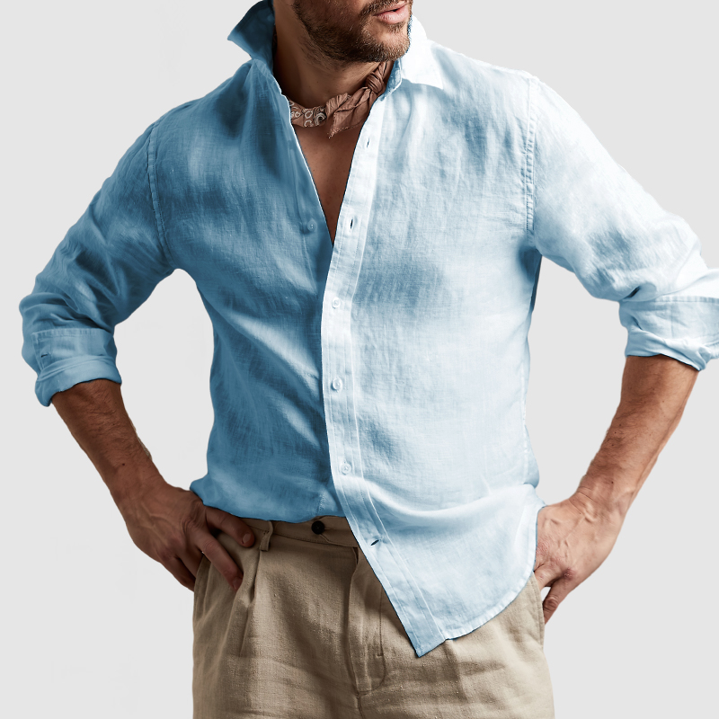 Gentleman's Casual Cotton Linen Shirt-Comfort & Reliable
