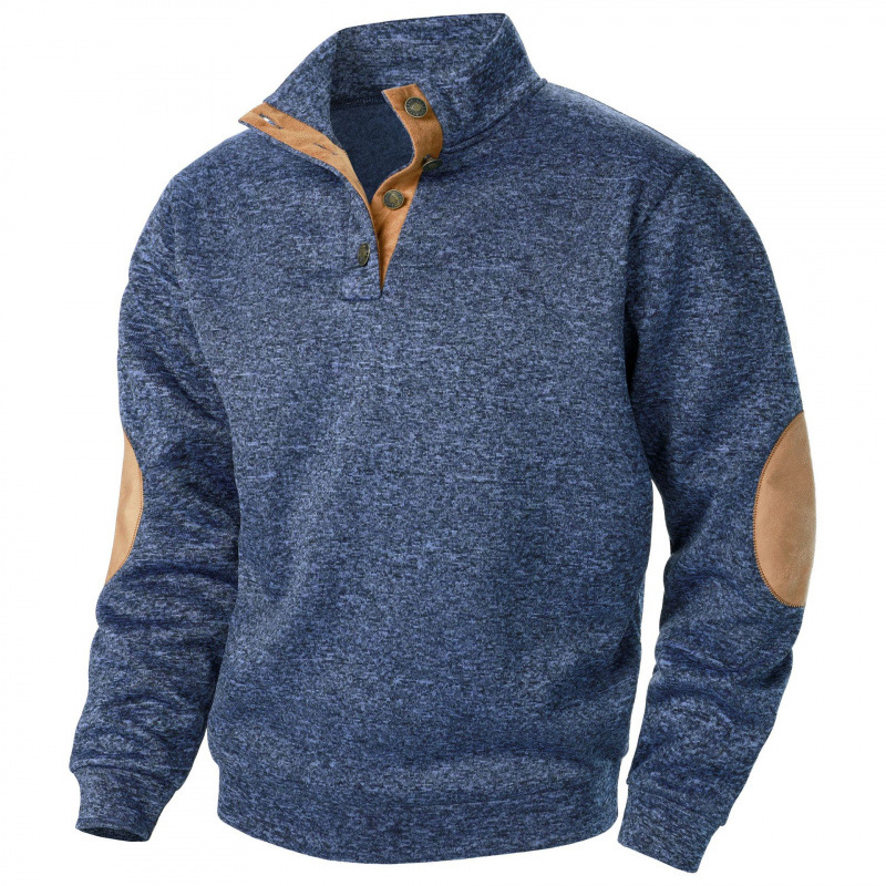 New Men's Stand Collar Joint Stitching Casual Jacquard Cardigan Sweater-Comfort & Reliable