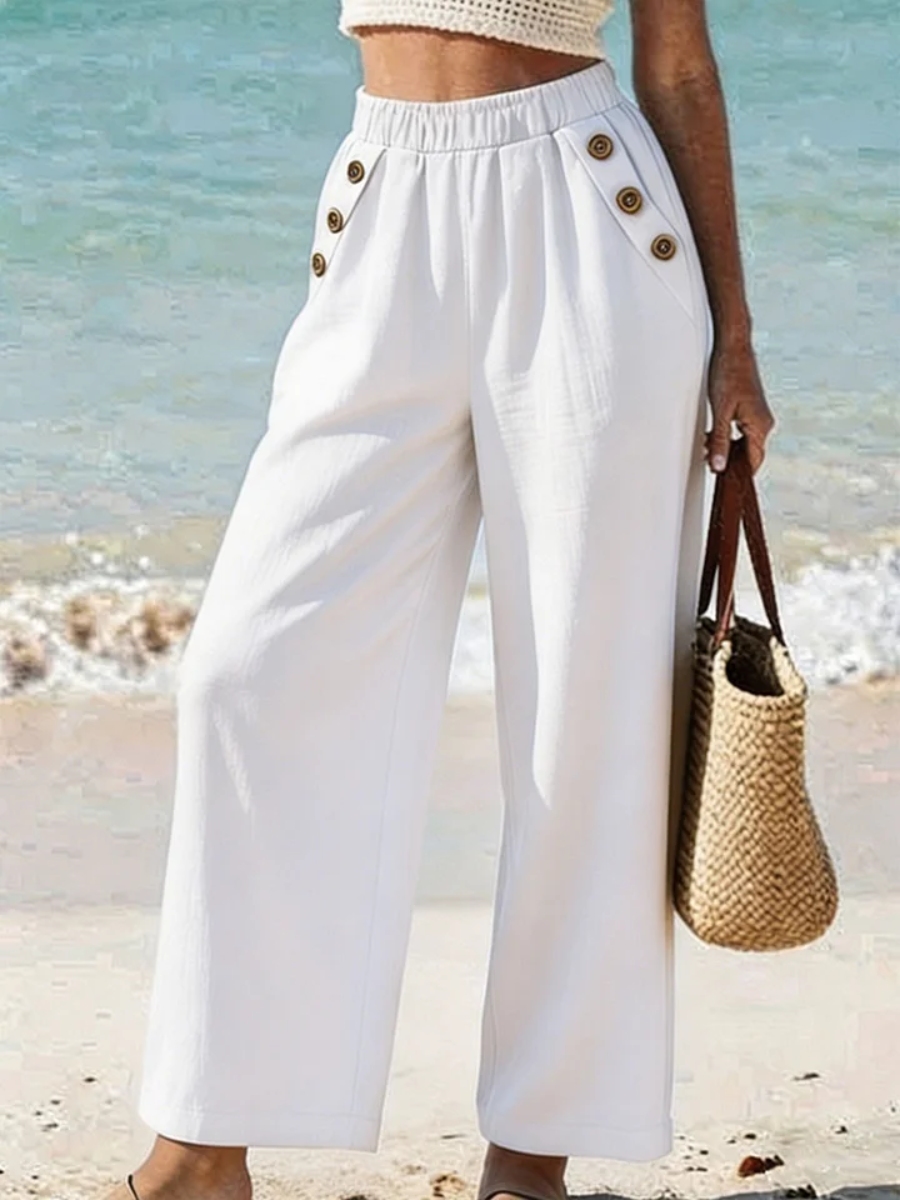 New Arrivals🔥Women's Solid-color Loose-fit Casual Wide-leg Pants