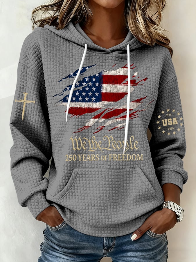 Women's 250th America Anniversary Casual Printed Hoodie Sweatshirt-Comfort & Reliable