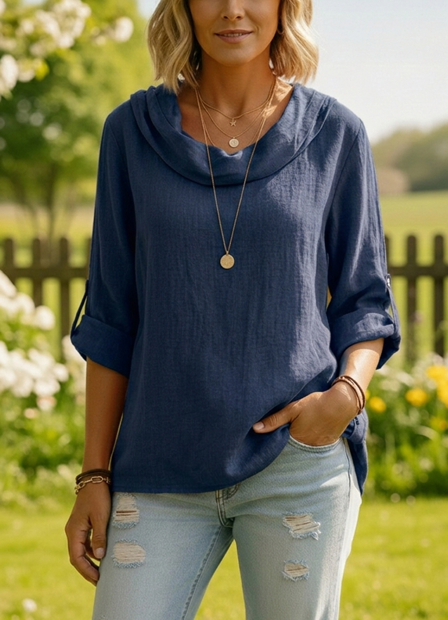 New Arrivals🔥 Linen Cotton Stacked Collar Top
