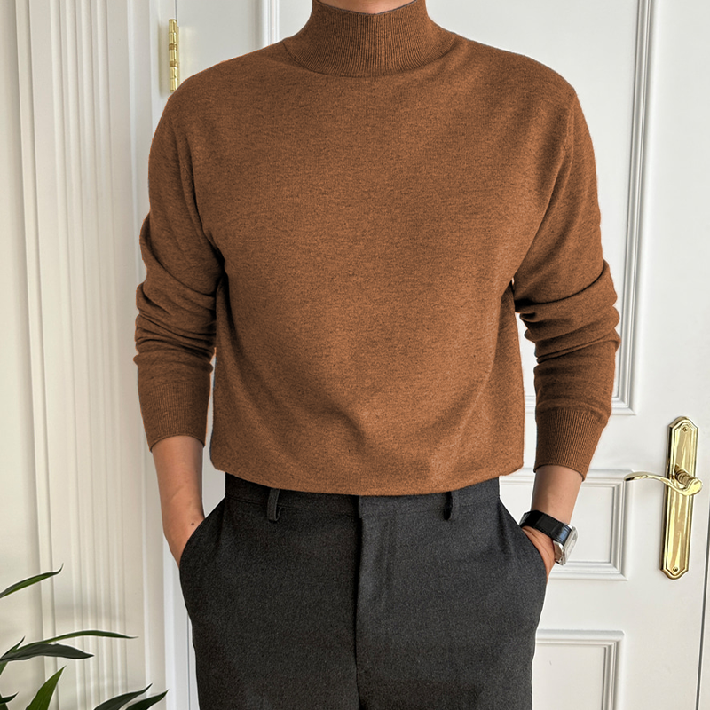 Men's Basic Bottom Cashmere Sweater (NEW)-Comfort & Reliable