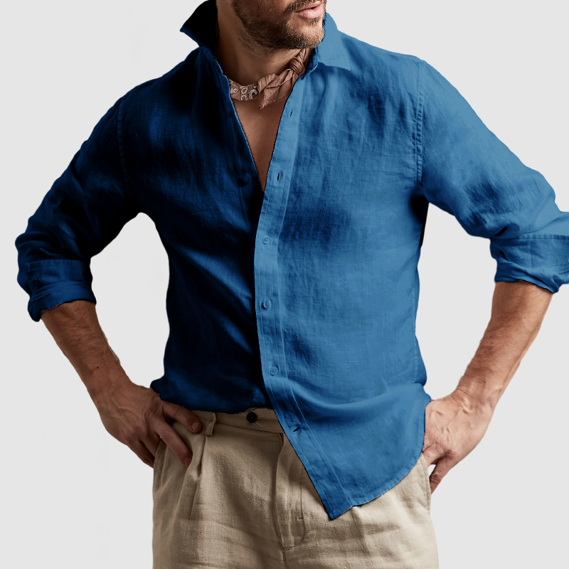 Gentleman's Casual Cotton Linen Shirt-Comfort & Reliable
