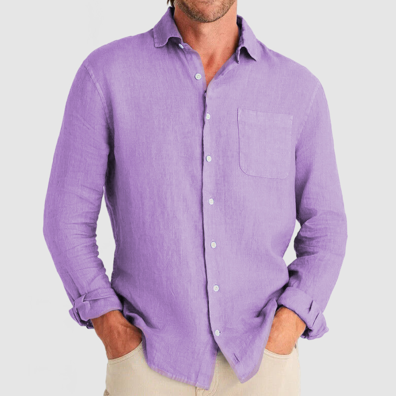 Gentleman Simple Temperament Cotton Linen Shirt-Comfort & Reliable