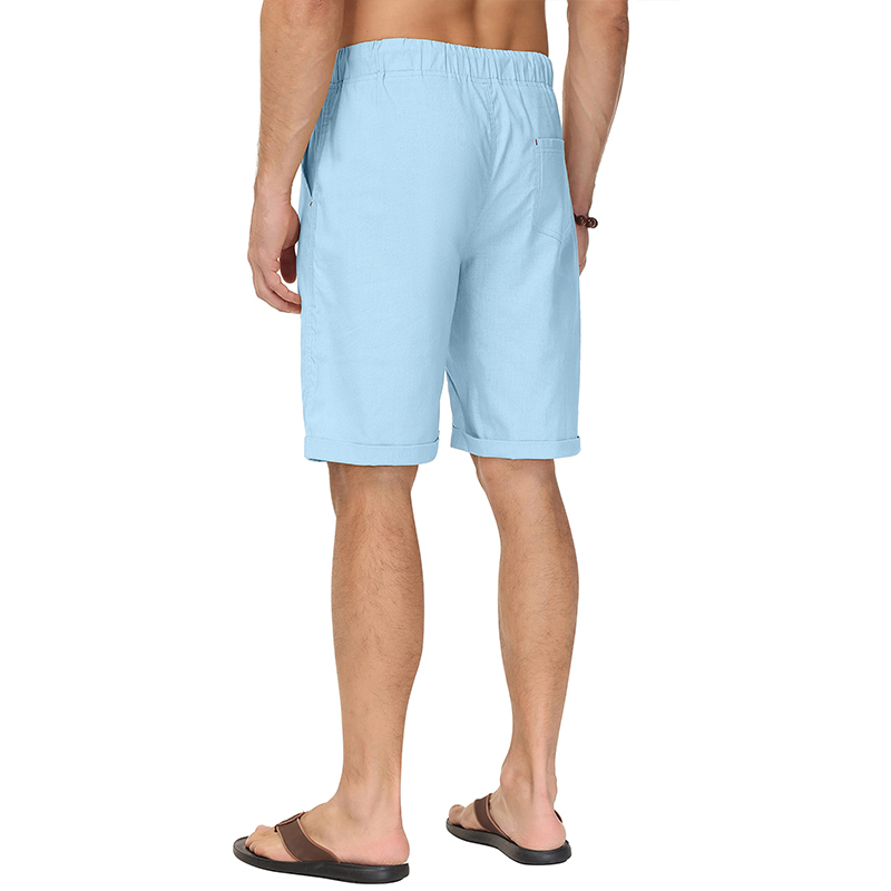 Men's Drawstring Linen Beach Shorts-Comfort & Reliable