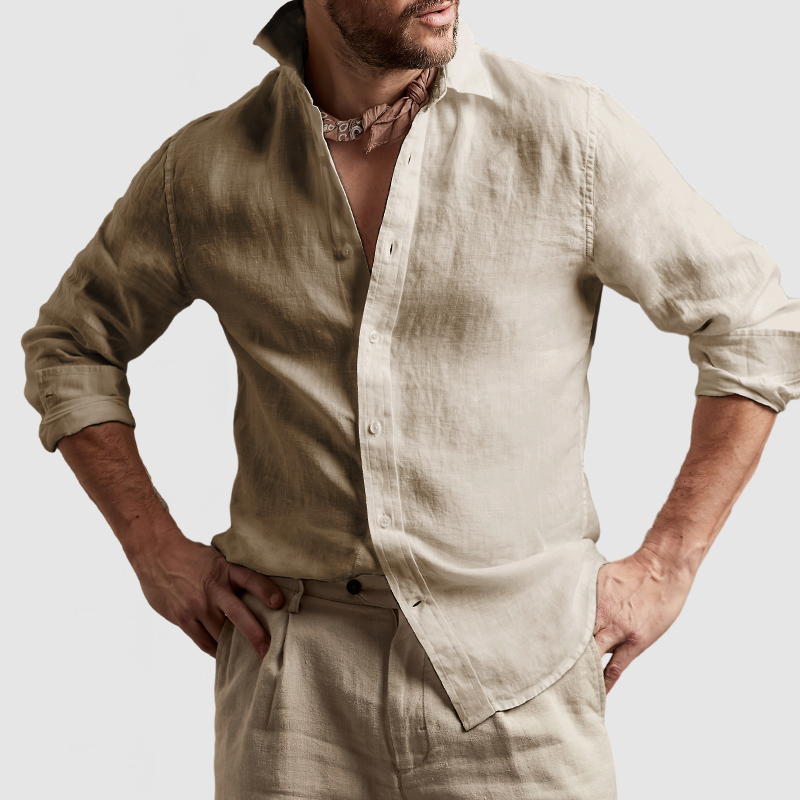 Gentleman's Casual Cotton Linen Shirt-Comfort & Reliable