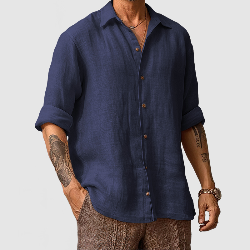 Men's Casual Beach Seaside Cotton Linen Shirt-Comfort & Reliable