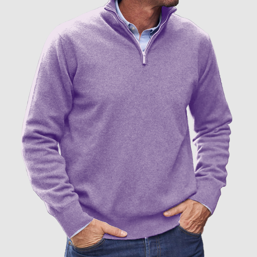 Men's Cashmere Zipper Basic Sweater-Comfort & Reliable