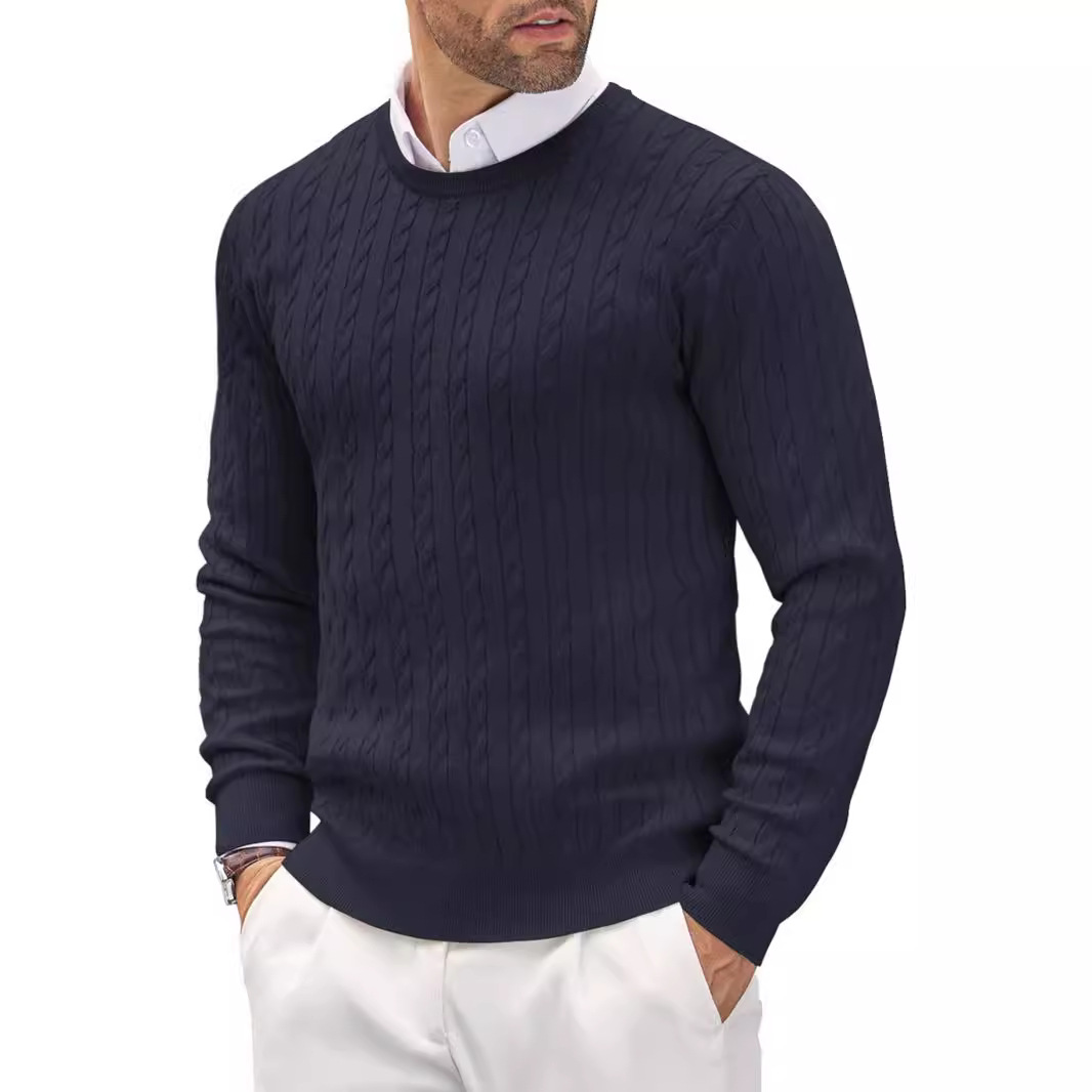 Men's Casual Gentleman Cashmere Jacquard Sweater-Comfort & Reliable