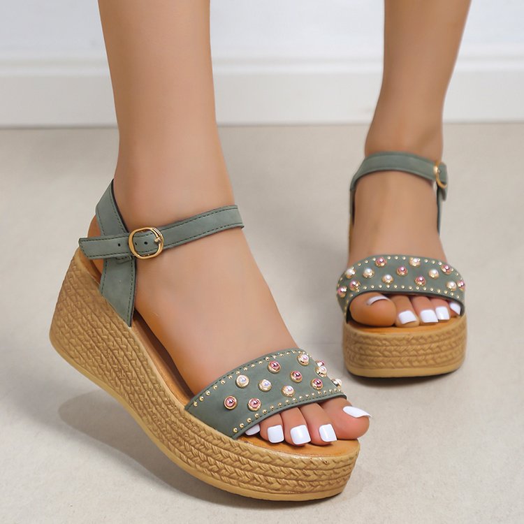 Women's Ankle Strap Buckle Leather Casual Comfortable Sandals-Comfort & Reliable