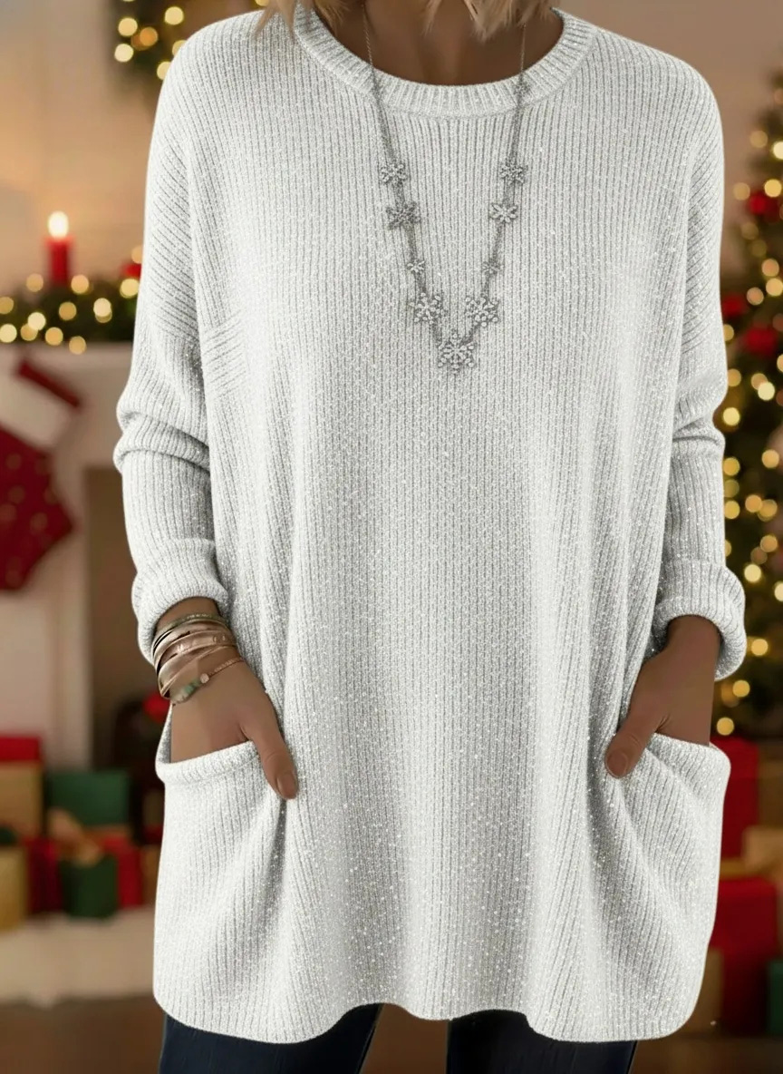 🎄 New Arrivals🔥 Christmas Sparkling Loose Pocket Pullover Sweater