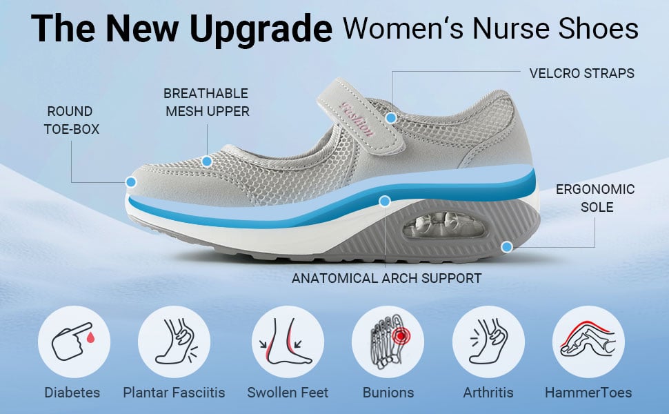 🔥2024 Hot Sale🔥Comfortable Velcro Shoes Non-Slip Work Shoes Lightweight-Comfort & Reliable