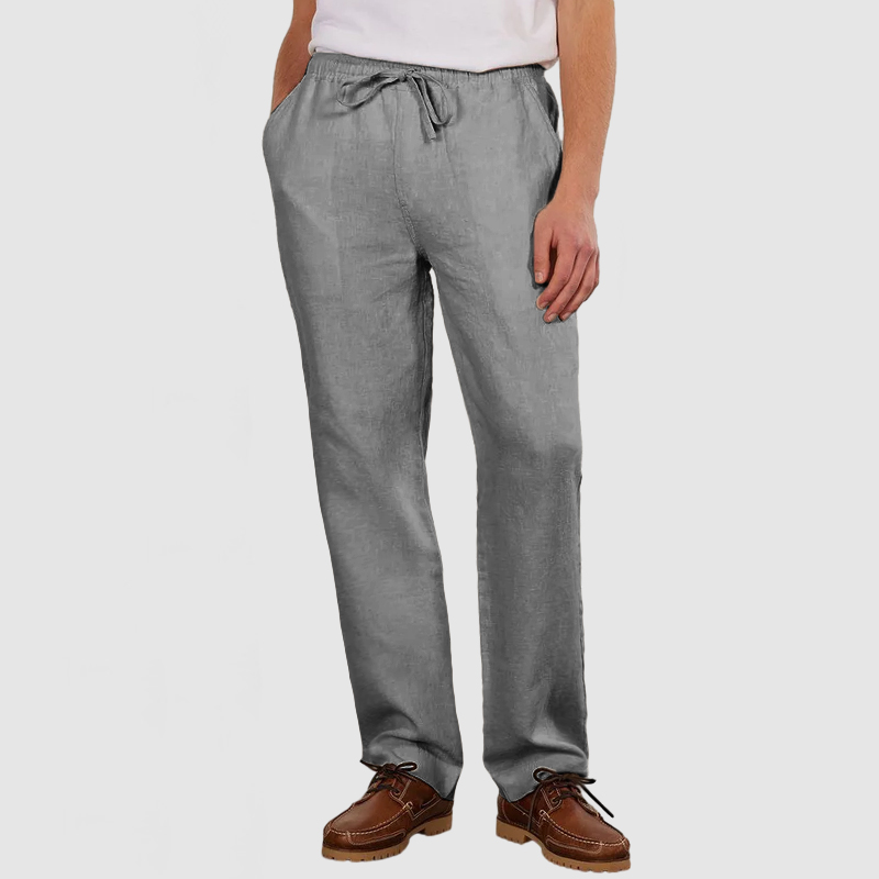 Men's Daily Casual Cotton Linen Lace-Up Trousers-Comfort & Reliable