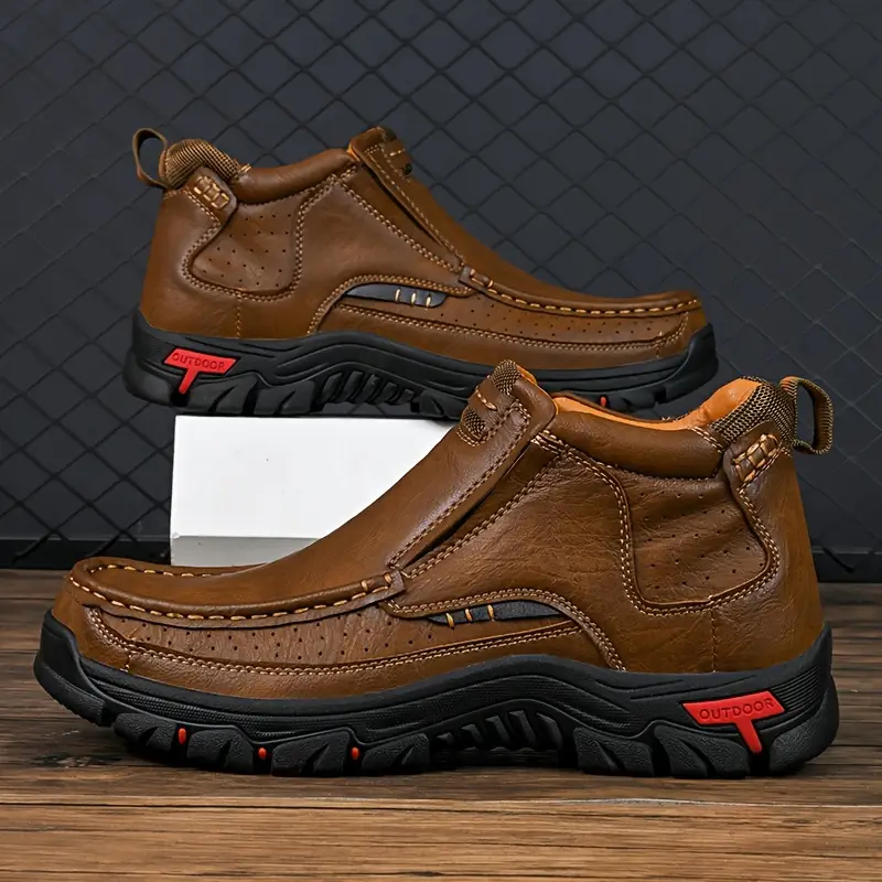⏰Last Day! 50% OFF 🔥Men's Handcrafted Leather Waterproof Non-Slip Orthopaedic Ankle Boots-Comfort & Reliable
