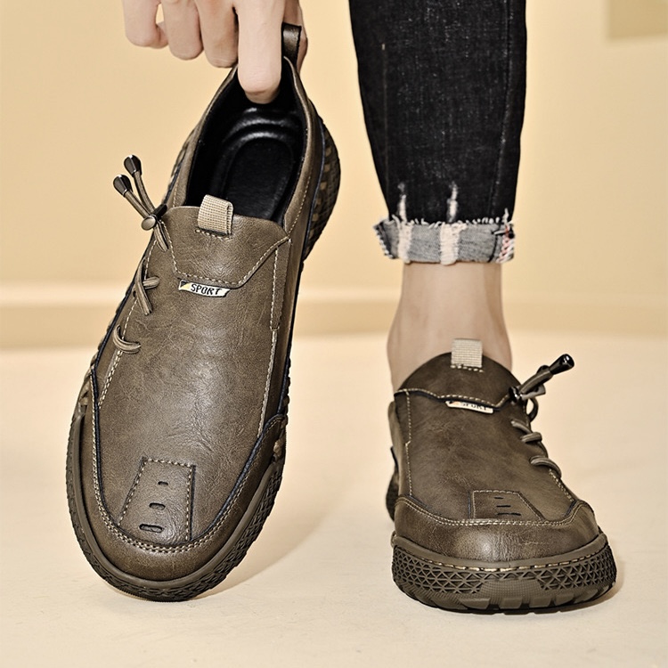 MerrfeetTM⏰Promotion - 70% OFF🔥Men's Handmade Genuine Leather Glue-Free Slip-on Orthopedic Shoes-Comfort & Reliable
