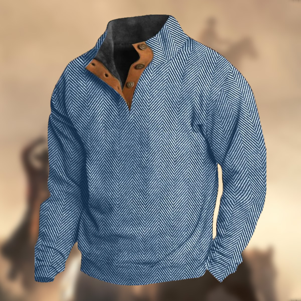 Men's Casual Retro Cashmere Stand Collar Button Sweatshirt-Comfort & Reliable