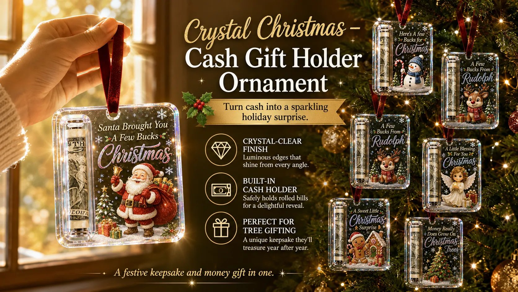 Christmas cash holder ornament collection
