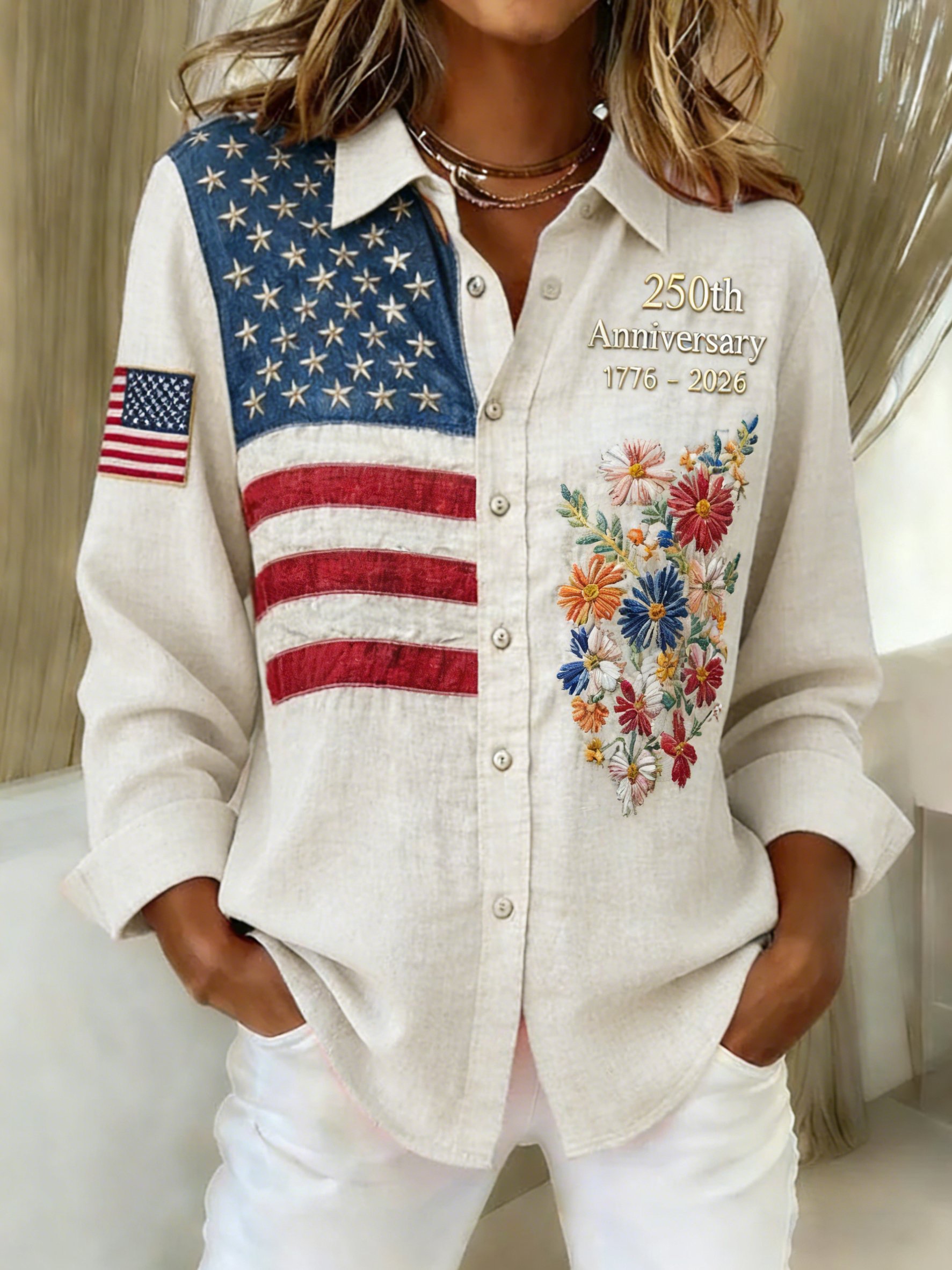 New Arrival 🔥 Women's Casual American 250th Anniversary Print Shirt-Comfort & Reliable