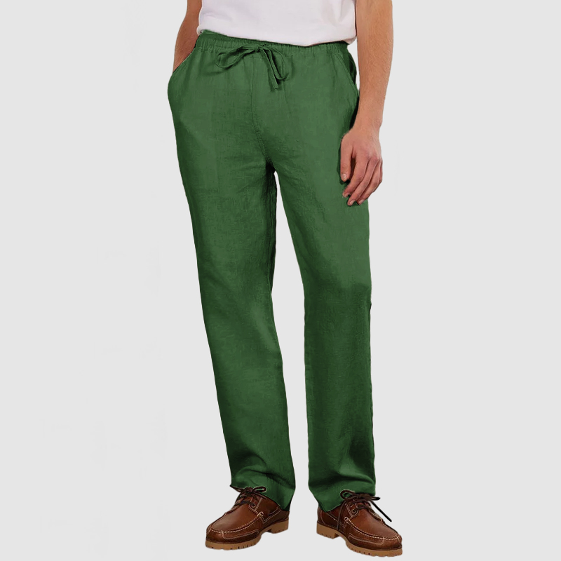 Men's Daily Casual Cotton Linen Lace-Up Trousers-Comfort & Reliable