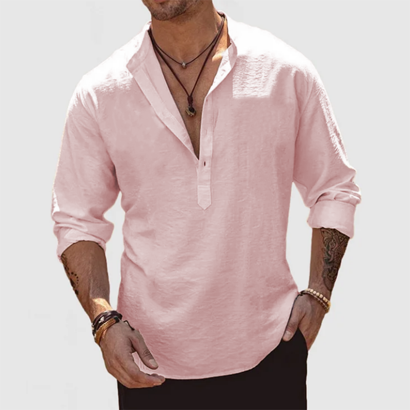 Men's Casual Everyday Cotton Linen Shirt-Comfort & Reliable