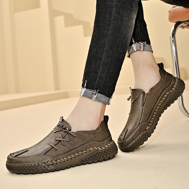MerrfeetTM⏰Promotion - 70% OFF🔥Men's Handmade Genuine Leather Glue-Free Slip-on Orthopedic Shoes-Comfort & Reliable