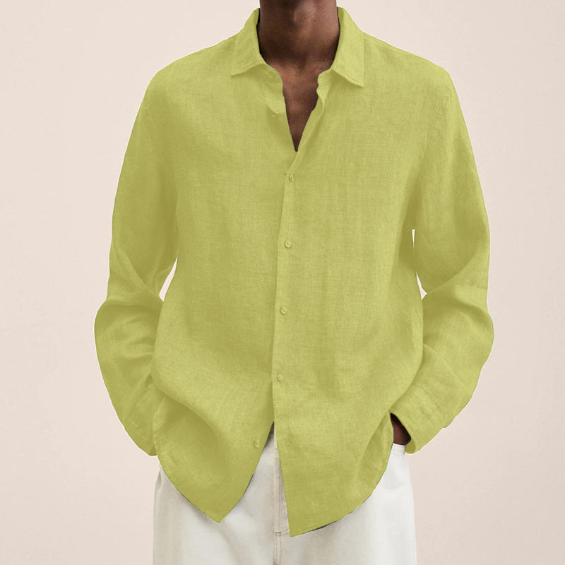 Men's Linen Long Sleeve Shirt-Comfort & Reliable