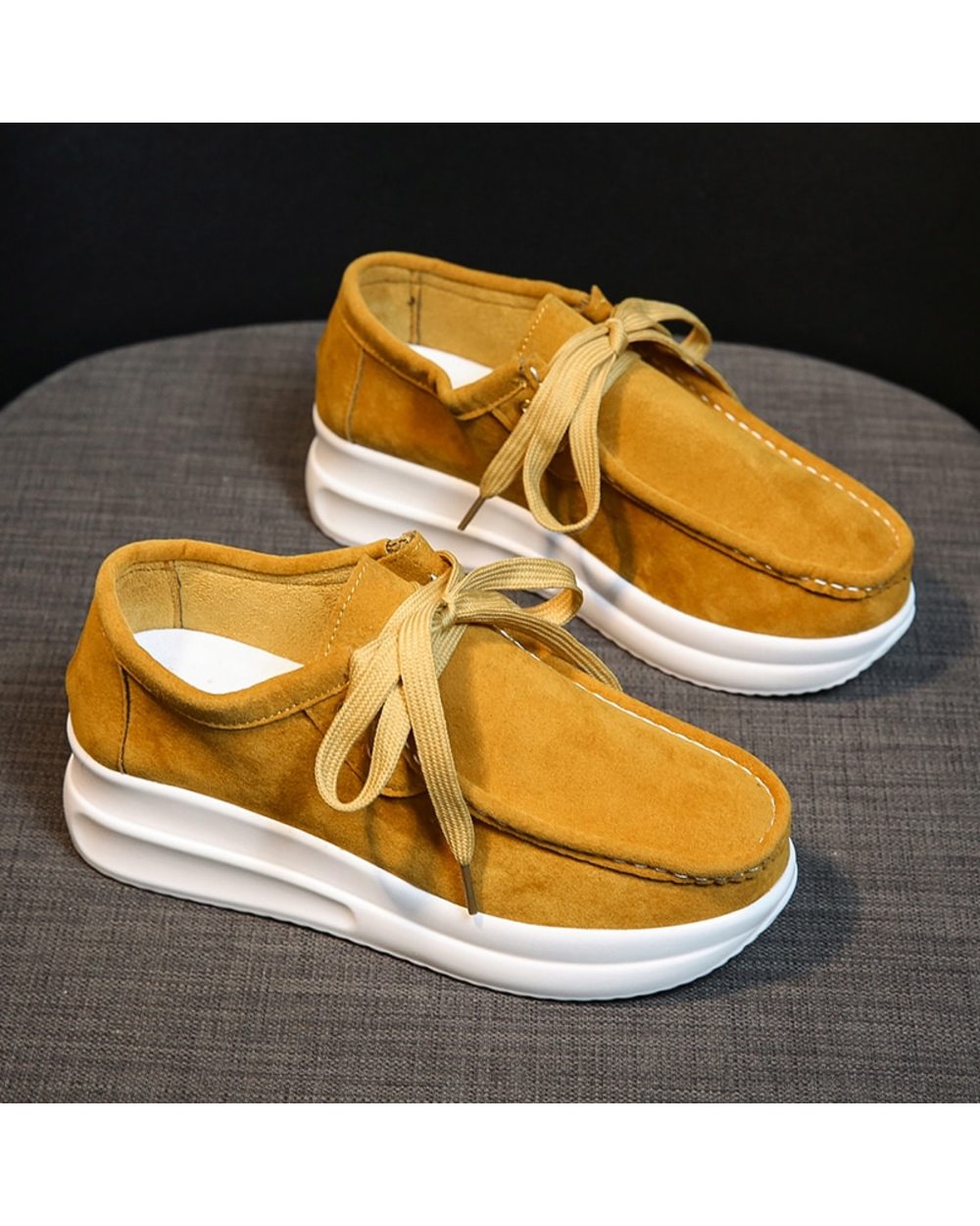 Platform shoes leather suede plush slip on-Comfort & Reliable