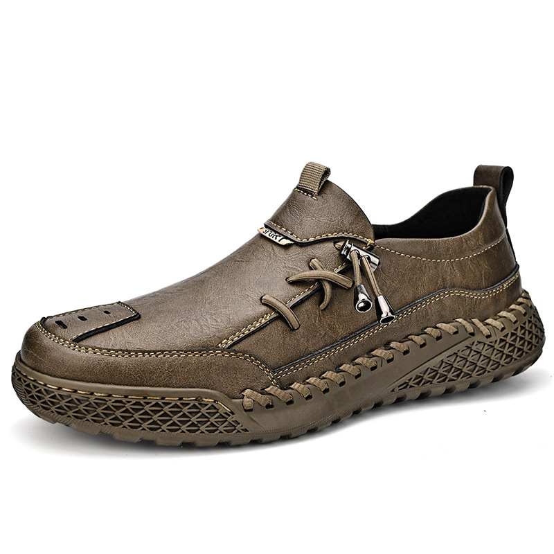 MerrfeetTM⏰Promotion - 70% OFF🔥Men's Handmade Genuine Leather Glue-Free Slip-on Orthopedic Shoes-Comfort & Reliable