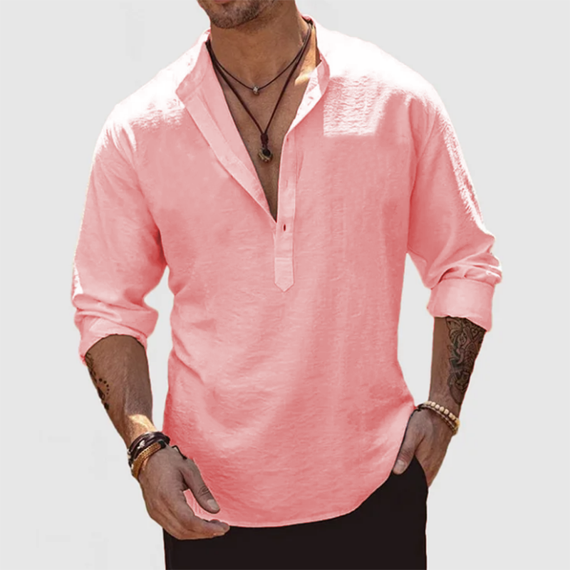 Men's Casual Everyday Cotton Linen Shirt-Comfort & Reliable