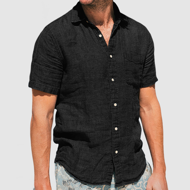 Gentleman's Vacation Soft Two-tone Cotton Linen Shirt-Comfort & Reliable