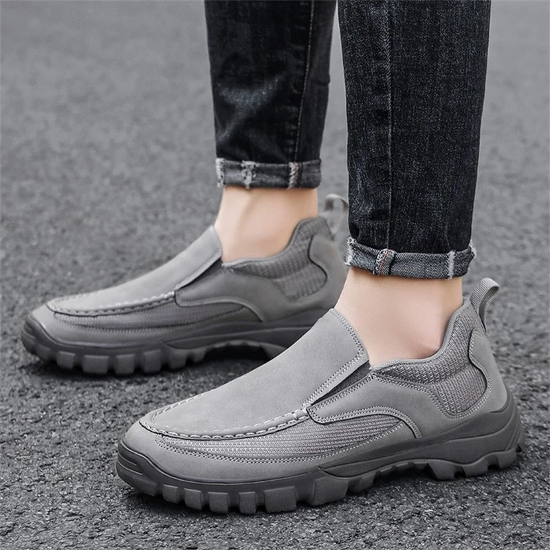 (Medical Certification) Men's Orthopedic Genuine Leather Shoes for Diabetics, Arch Support Hiking Shoes for Plantar Fasciitis-Comfort & Reliable