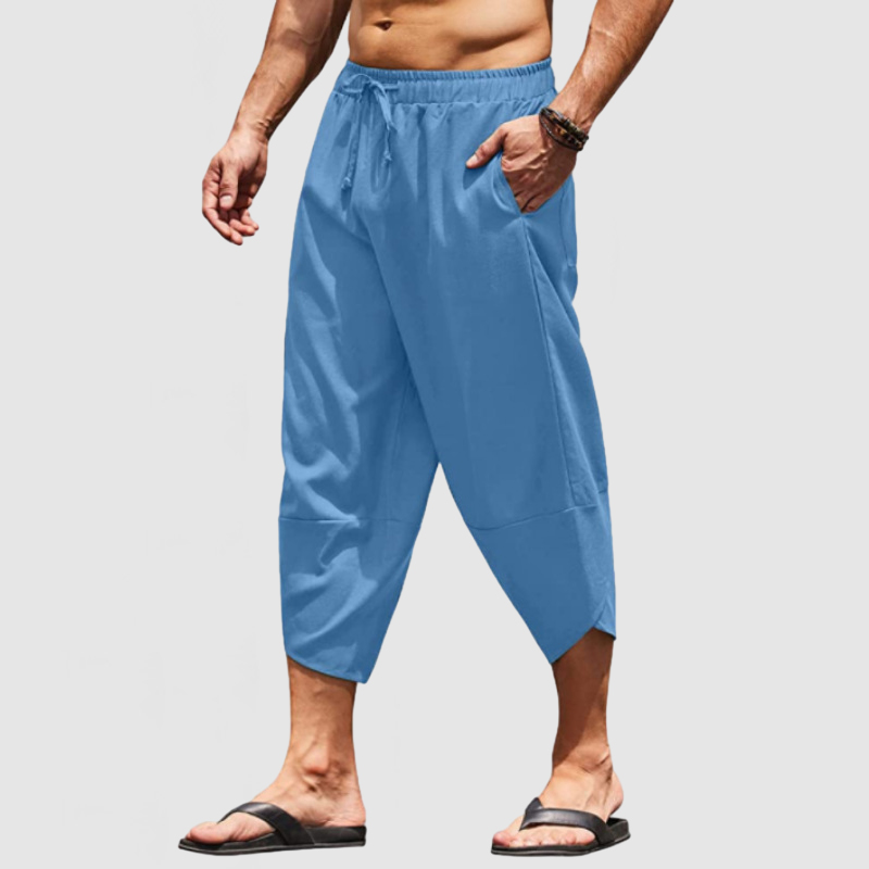 Men's Vacation Style 7-Point Cotton Linen Beach Pants-Comfort & Reliable
