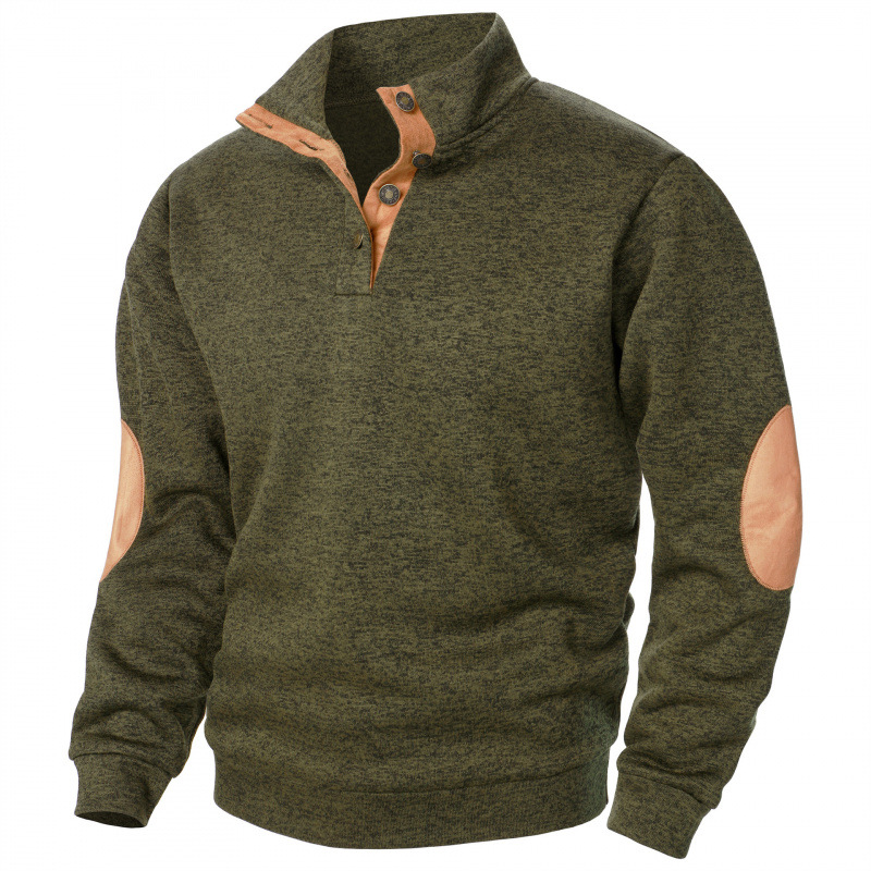 New Men's Stand Collar Joint Stitching Casual Jacquard Cardigan Sweater-Comfort & Reliable