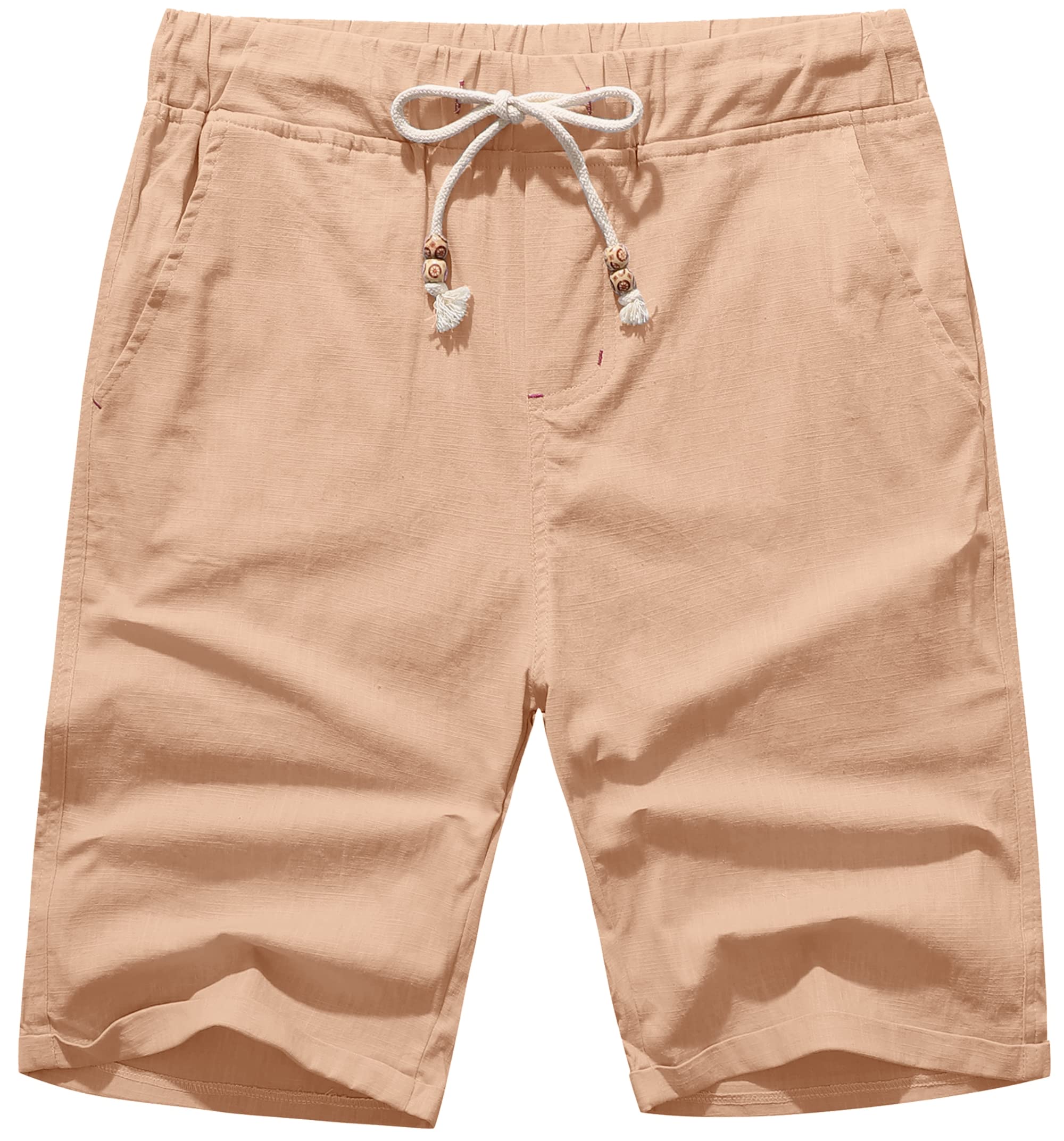 Men's Drawstring Linen Beach Shorts-Comfort & Reliable