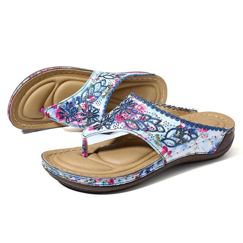 Women's Clip Toe Colorful Flip Flops Stitching Beach Casual Sandals-Comfort & Reliable