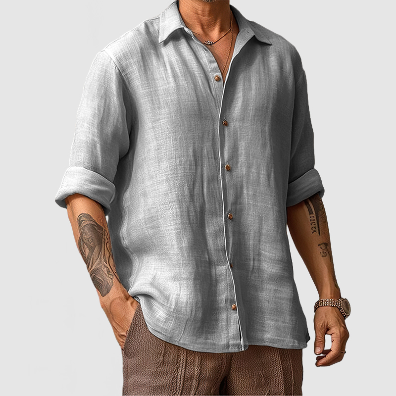 Men's Casual Beach Seaside Cotton Linen Shirt-Comfort & Reliable