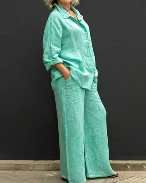 Casual Loose Linen Two Piece Suit-Comfort & Reliable