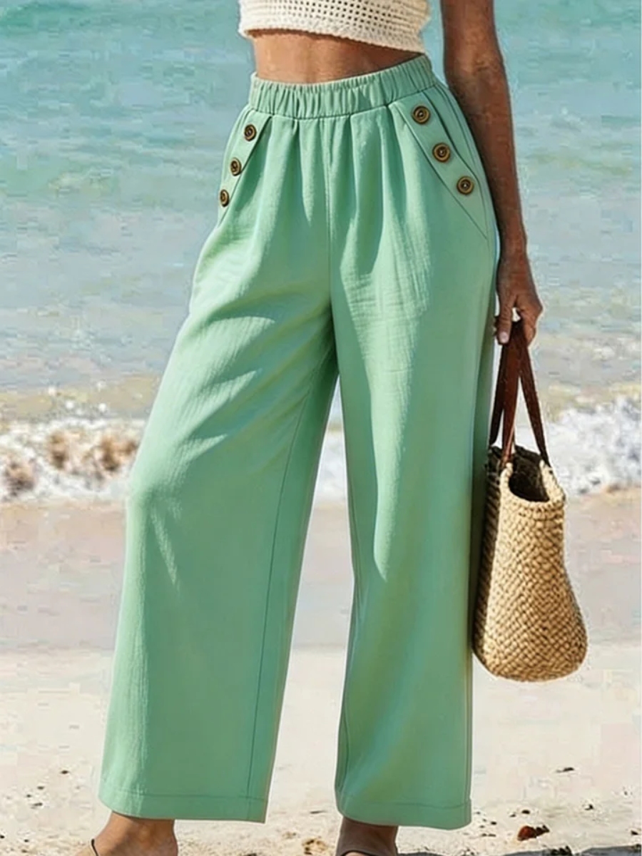 New Arrivals🔥Women's Solid-color Loose-fit Casual Wide-leg Pants