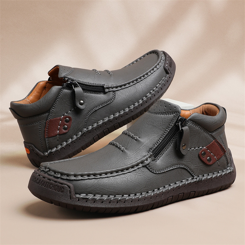 (🔥Lowest Price) Men's - Cowhide Slip-On Orthopedic walking Shoes – Waterproof, Non-Slip, Wide Toe Fit-Comfort & Reliable