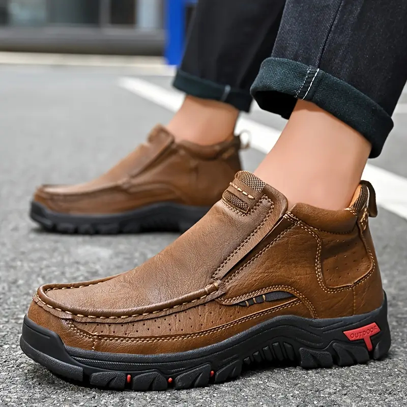 ⏰Last Day! 50% OFF 🔥Men's Handcrafted Leather Waterproof Non-Slip Orthopaedic Ankle Boots-Comfort & Reliable