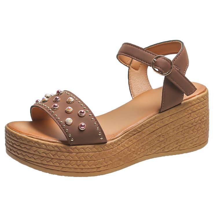 Women's Ankle Strap Buckle Leather Casual Comfortable Sandals-Comfort & Reliable