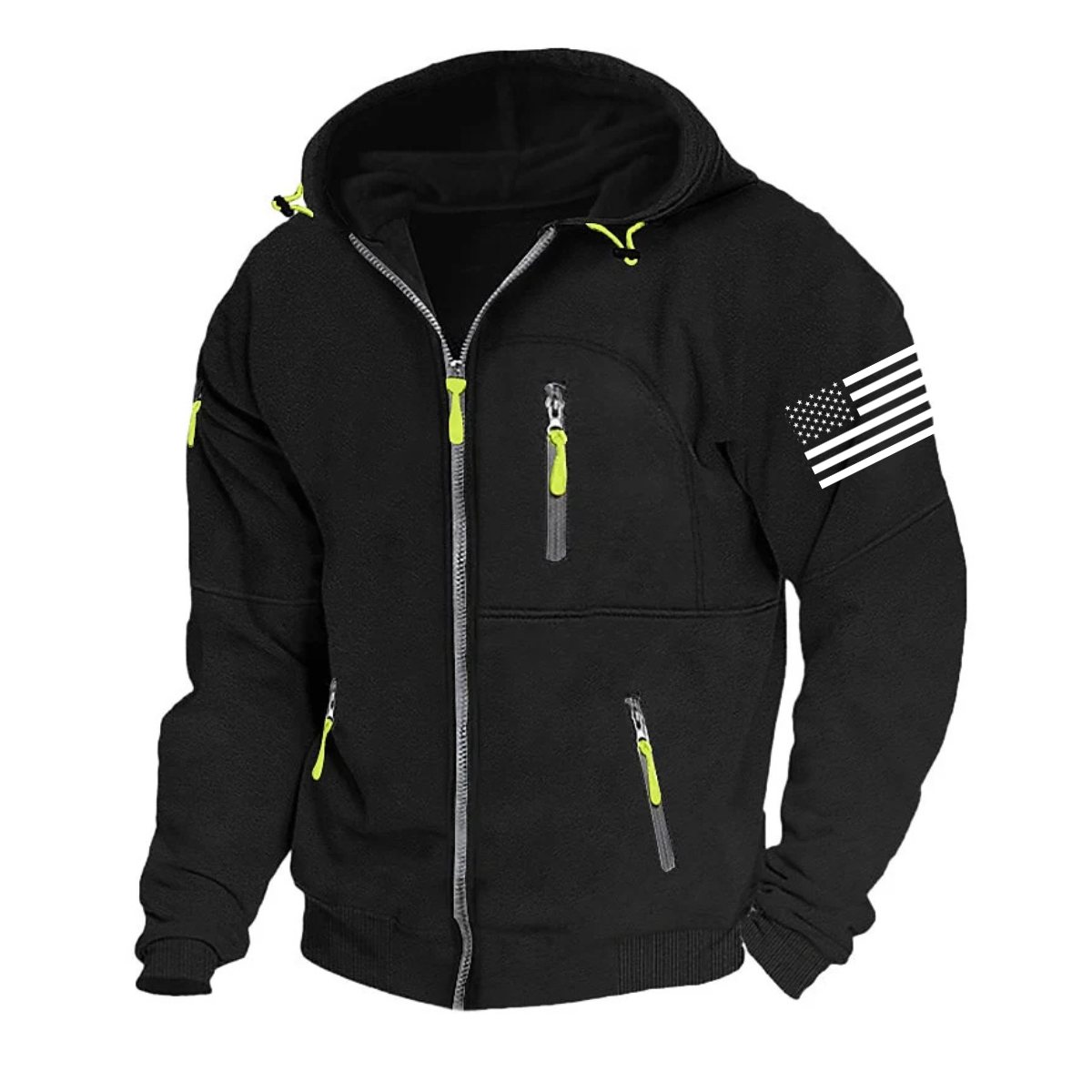 Men's American Flag Hoodie Jacket Zip Up Vacation Streetwear Fleece Hoodie-Comfort & Reliable
