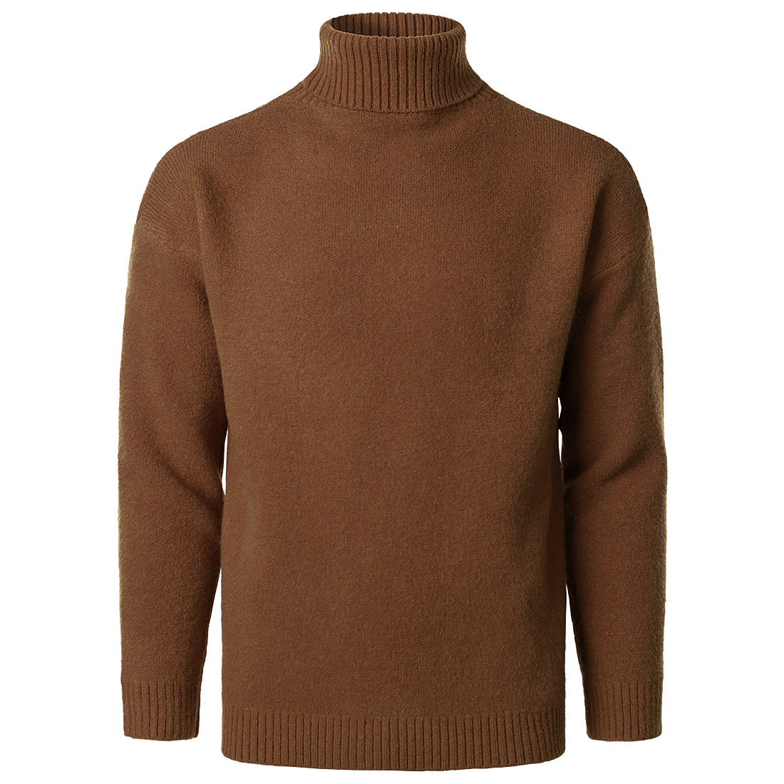 Men's Solid Color High Collar Casual Loose Cashmere Sweater-Comfort & Reliable