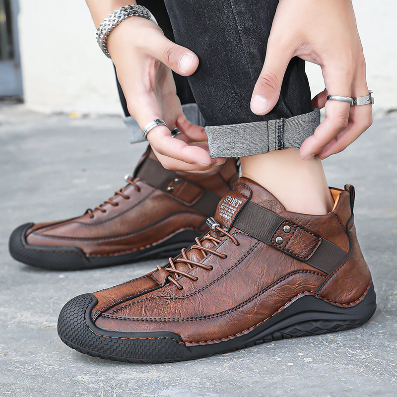 LAST DAY! 60% OFF 🔥⏱️ Christmas Sale ⏱️🔥 Men’s Hand-Stitched Non-Slip Casual Leather Boots | Stylish & Casual Men’s Footwear-Comfort & Reliable