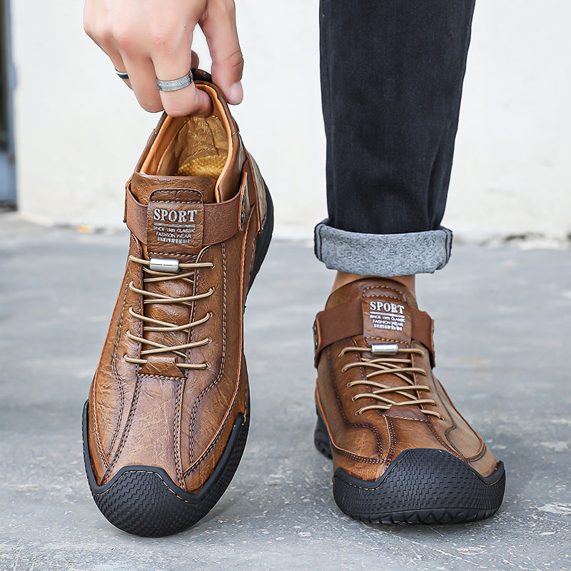 LAST DAY! 60% OFF 🔥⏱️ Christmas Sale ⏱️🔥 Men’s Hand-Stitched Non-Slip Casual Leather Boots | Stylish & Casual Men’s Footwear-Comfort & Reliable